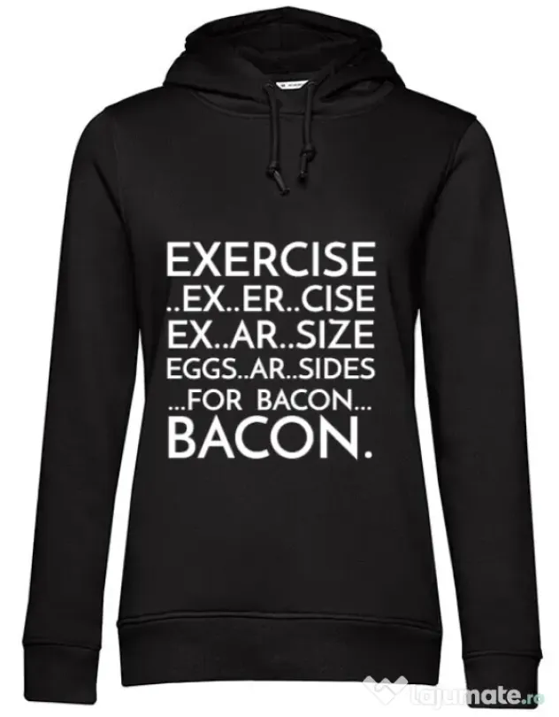Hoodie dama cu gluga Exercise Negru