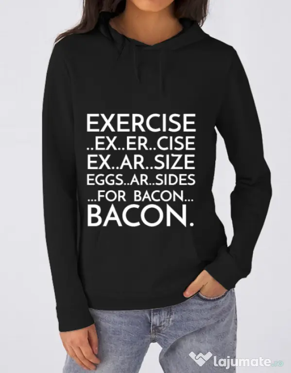 Hoodie dama cu gluga Exercise Negru
