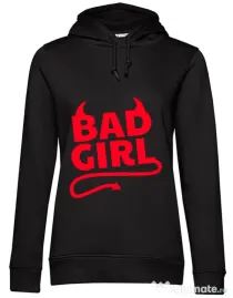 Hoodie dama cu gluga Bad girl Negru
