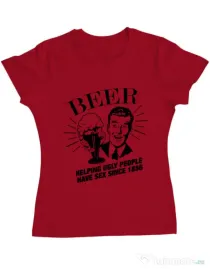 Tricou ADLER dama Helping beer Rosu
