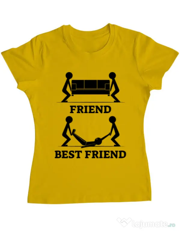 Tricou ADLER dama Best friend Galben