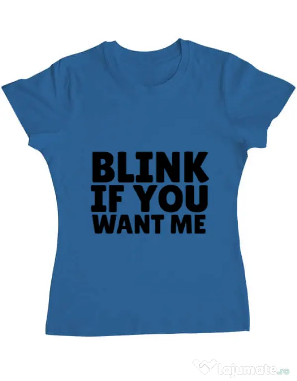 Tricou ADLER dama Blink if you want me Albastru azuriu