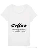 Tricou STANLEY STELLA dama Coffee Alb
