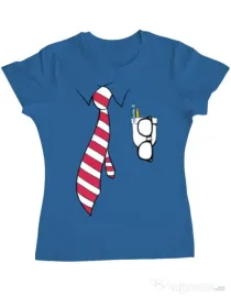 Tricou ADLER dama Cool nerd Albastru azuriu
