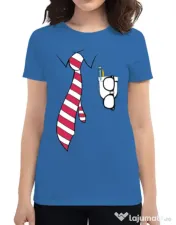 Tricou ADLER dama Cool nerd Albastru azuriu 