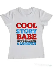 Tricou ADLER dama Cool story babe Alb 