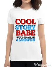 Tricou ADLER dama Cool story babe Alb 