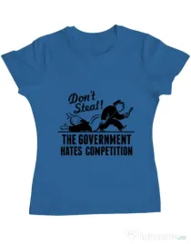 Tricou ADLER dama Don't steal Albastru azuriu