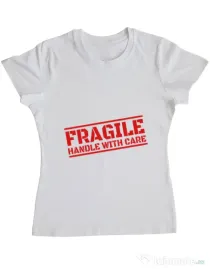 Tricou ADLER dama Fragile Alb