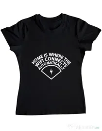 Tricou ADLER dama Home wifi Negru