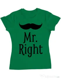 Tricou ADLER dama Mr. right Verde mediu