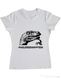 Tricou ADLER dama Philosoraptor Alb