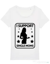 Tricou STANLEY STELLA dama I support single moms Alb
