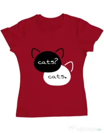 Tricou ADLER dama The fault in our cats Rosu