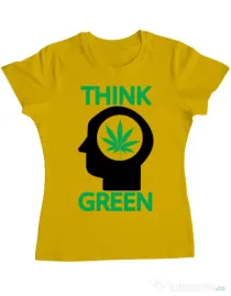 Tricou ADLER dama Think green Galben