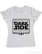 Tricou ADLER dama Dark side with beer Alb