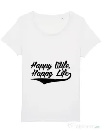Tricou STANLEY STELLA dama Happy life Alb