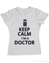 Tricou ADLER dama I'm a doctor Alb