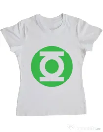 Tricou ADLER dama Green lantern Alb