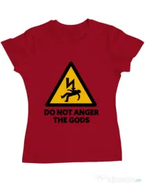 Tricou ADLER dama Do not anger the gods Rosu