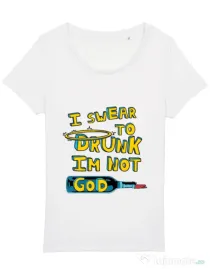 Tricou STANLEY STELLA dama I swear to drunk Alb