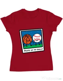 Tricou ADLER dama Photo of my balls Rosu
