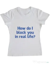 Tricou ADLER dama How do I block you Alb