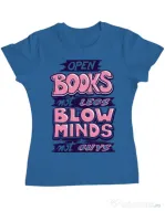 Tricou ADLER dama Open books Albastru azuriu