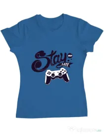 Tricou ADLER dama Stay up late Albastru azuriu