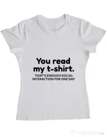 Tricou ADLER dama You read my t-shirt Alb