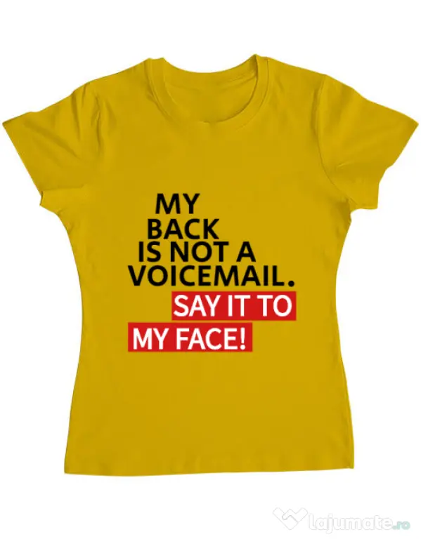 Tricou ADLER dama Say it to my face Galben