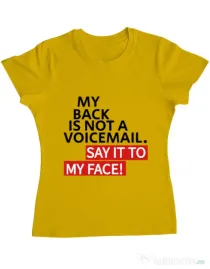 Tricou ADLER dama Say it to my face Galben