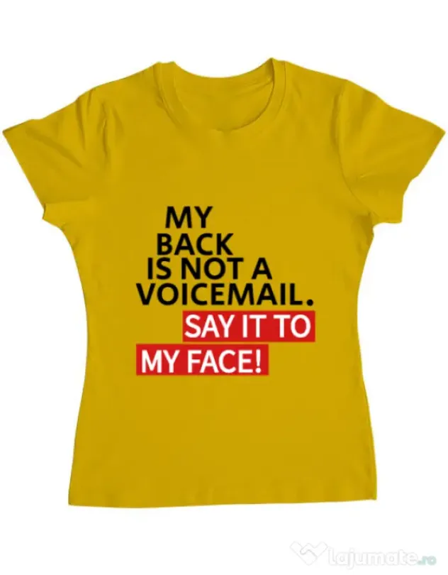 Tricou ADLER dama Say it to my face Galben