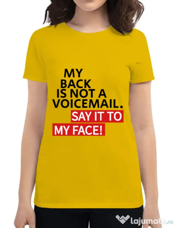 Tricou ADLER dama Say it to my face Galben