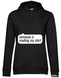 Hoodie dama cu gluga Reading my shirt Negru