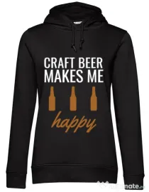 Hoodie dama cu gluga Craft beer Negru
