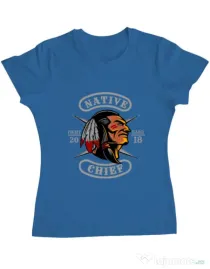 Tricou ADLER dama Native chief Albastru azuriu