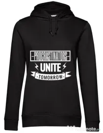 Hoodie dama cu gluga Procrastinators Negru
