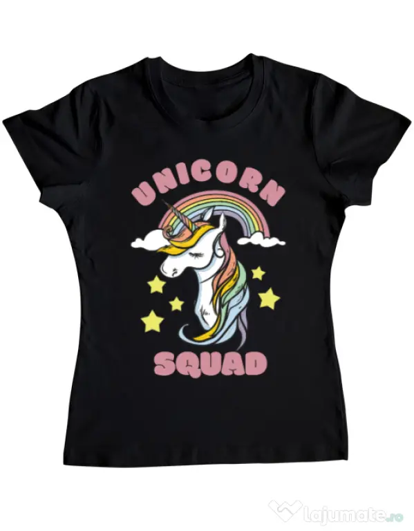 Tricou ADLER dama Unicorn squad Negru