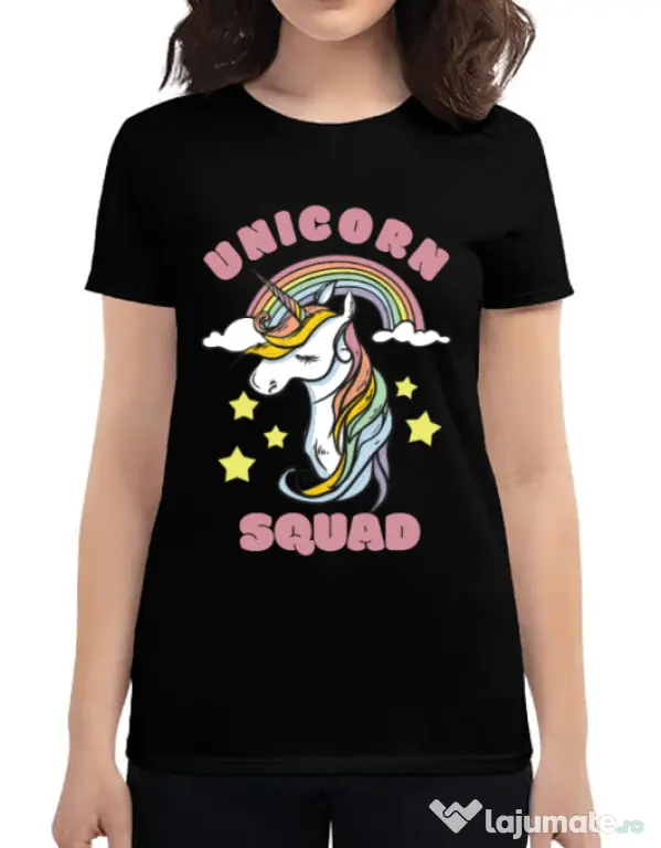 Tricou ADLER dama Unicorn squad Negru