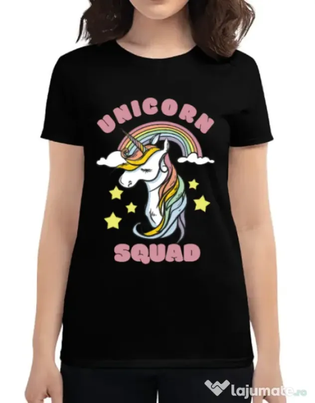 Tricou ADLER dama Unicorn squad Negru