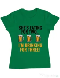 Tricou ADLER dama Drinking for three Verde mediu