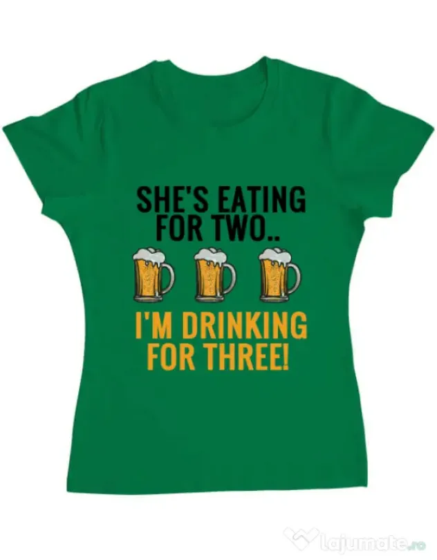 Tricou ADLER dama Drinking for three Verde mediu