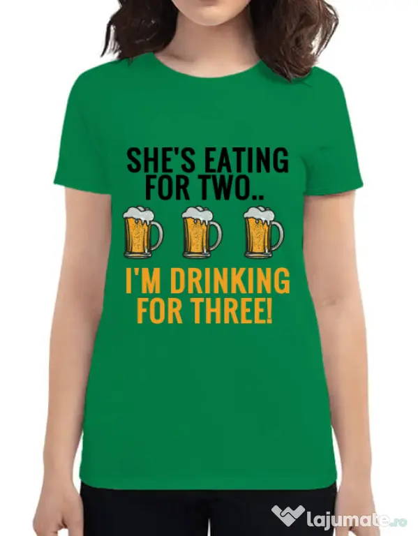 Tricou ADLER dama Drinking for three Verde mediu