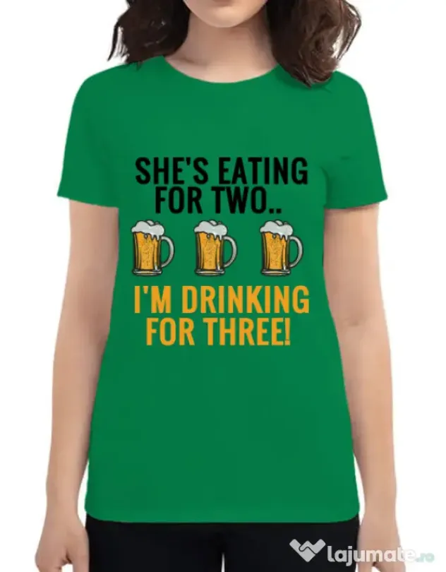 Tricou ADLER dama Drinking for three Verde mediu