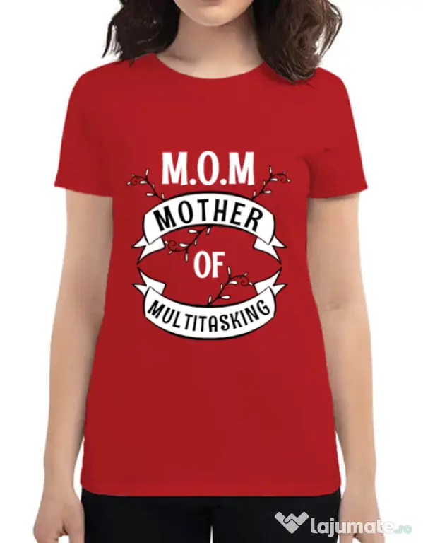 Tricou ADLER dama Mother of multitasking Rosu