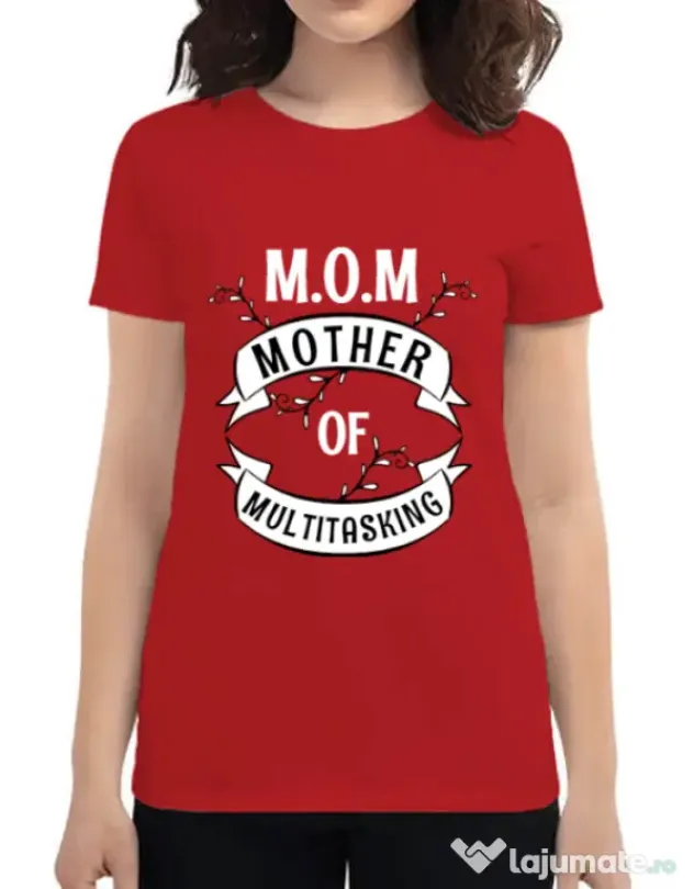 Tricou ADLER dama Mother of multitasking Rosu