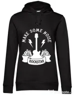 Hoodie dama cu gluga Make some noise Negru