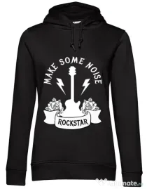 Hoodie dama cu gluga Make some noise Negru