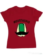 Tricou ADLER dama Moustachio Rosu